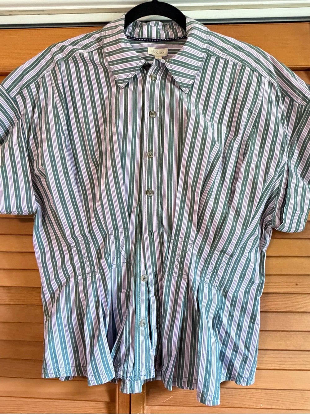 Pilcro Anthropologie Striped Cinched Waist Button Down Top S